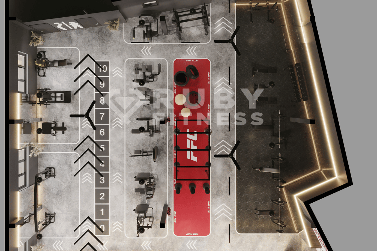 Thiết kế 3D phòng gym 300 - 400m2
