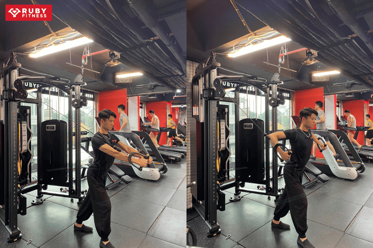 Standing cable fly
